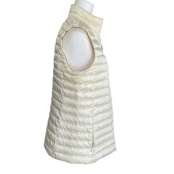 Lafayette 148 Scout Ivory Quilted Down Zip Front Puffer Vest Jacket - S - Picture 6 of 13